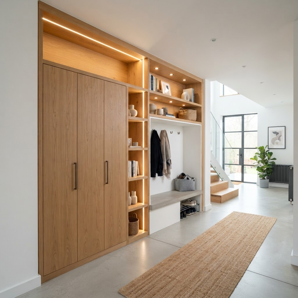 Maßgefertigter Einbauschrank und Innenausbau in massivem Holz